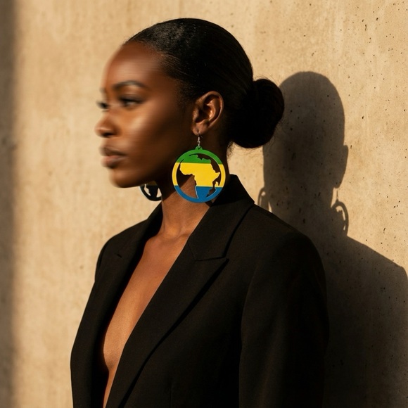 Handmade Jewelry - Vibrant Earth-Inspired African Dangle Earrings – Boho Statement Jewelry